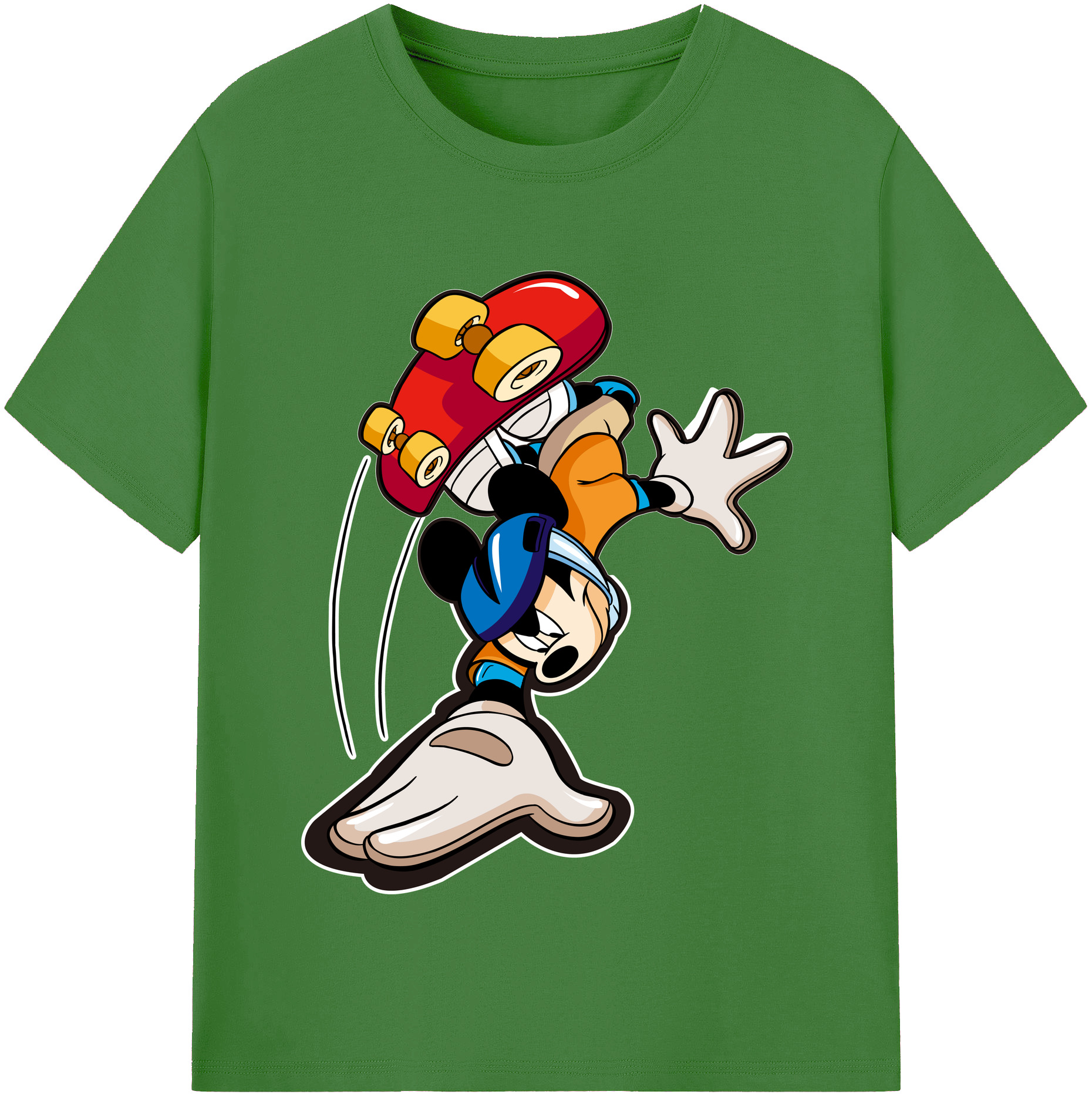 （画像用） ミッキーマウス Mickey Mouse レディースカジュアルプリントTシャツ（綿100％）